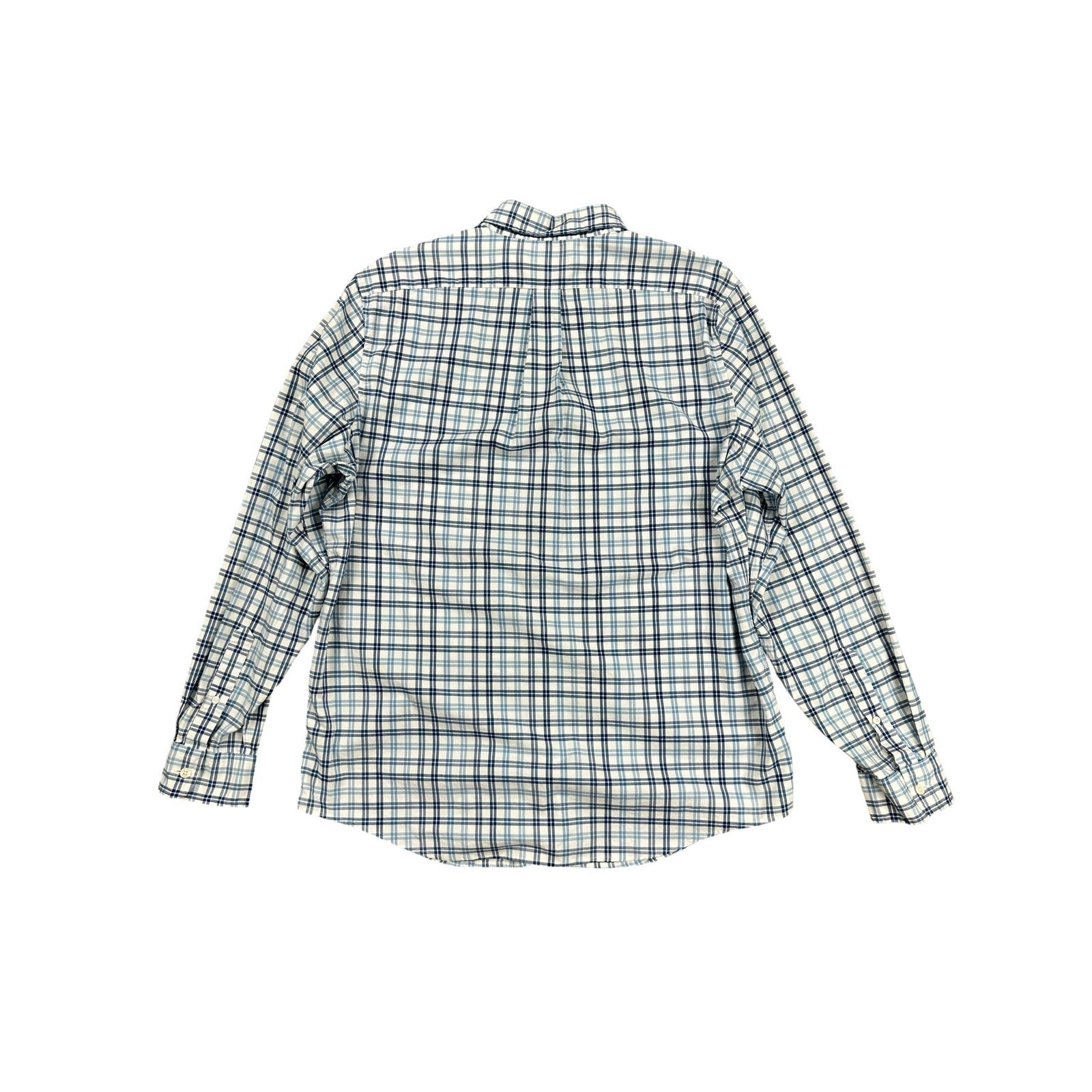 Vineyard Vines Slim Fit Tucker Shirt in Light Blue Navy White Plaid — Size Large