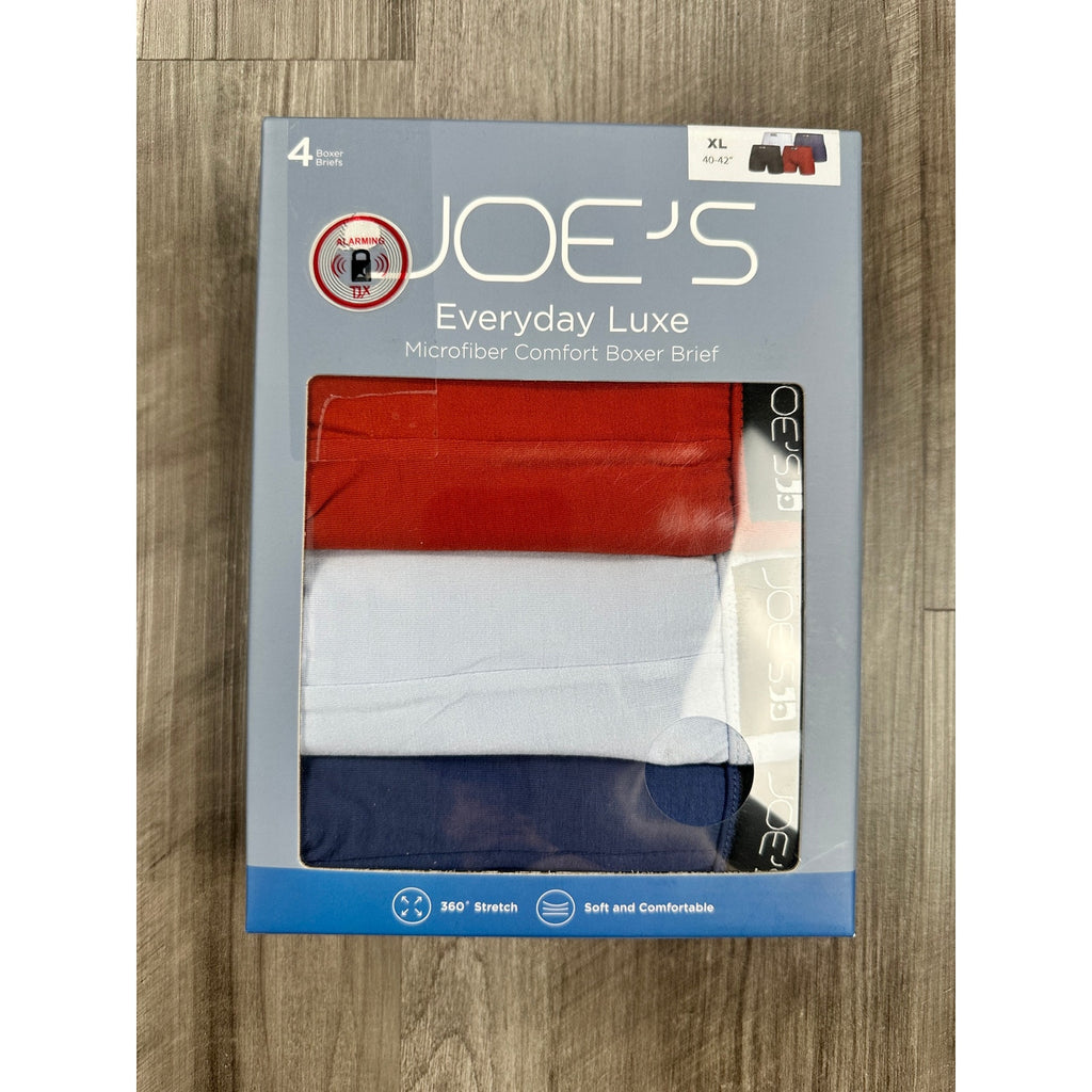 Joe's Everyday Luxe Microfiber Comfort 6-Inch Boxer Brief 4-Pack in Black Red Navy Ocean — Size Medium
