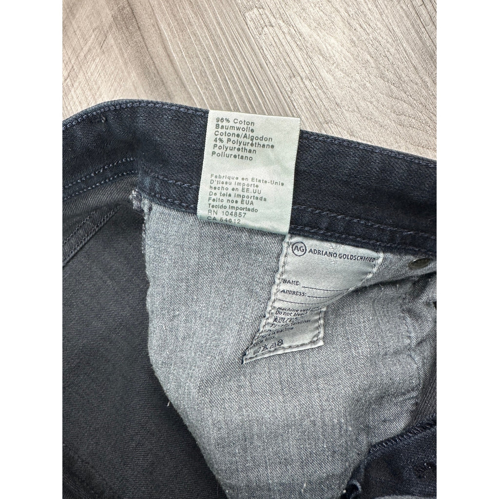 AG Adriano Goldschmied The Matchbox Slim Straight Jeans in Dark Blue Stone Wash — Size 40 // Preowned