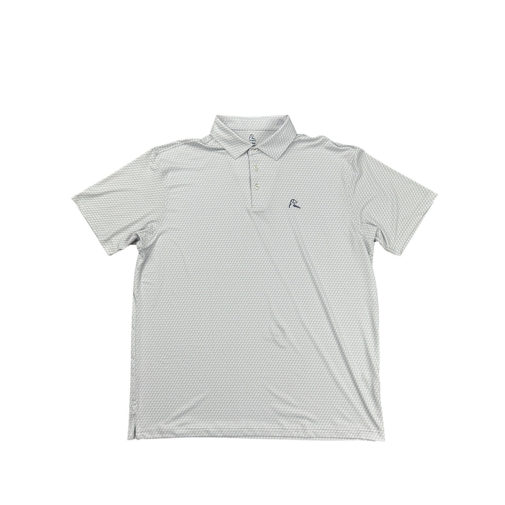 Rhoback The Be The Ball Performance Golf Polo in White Gray — Size 2XL // Preowned