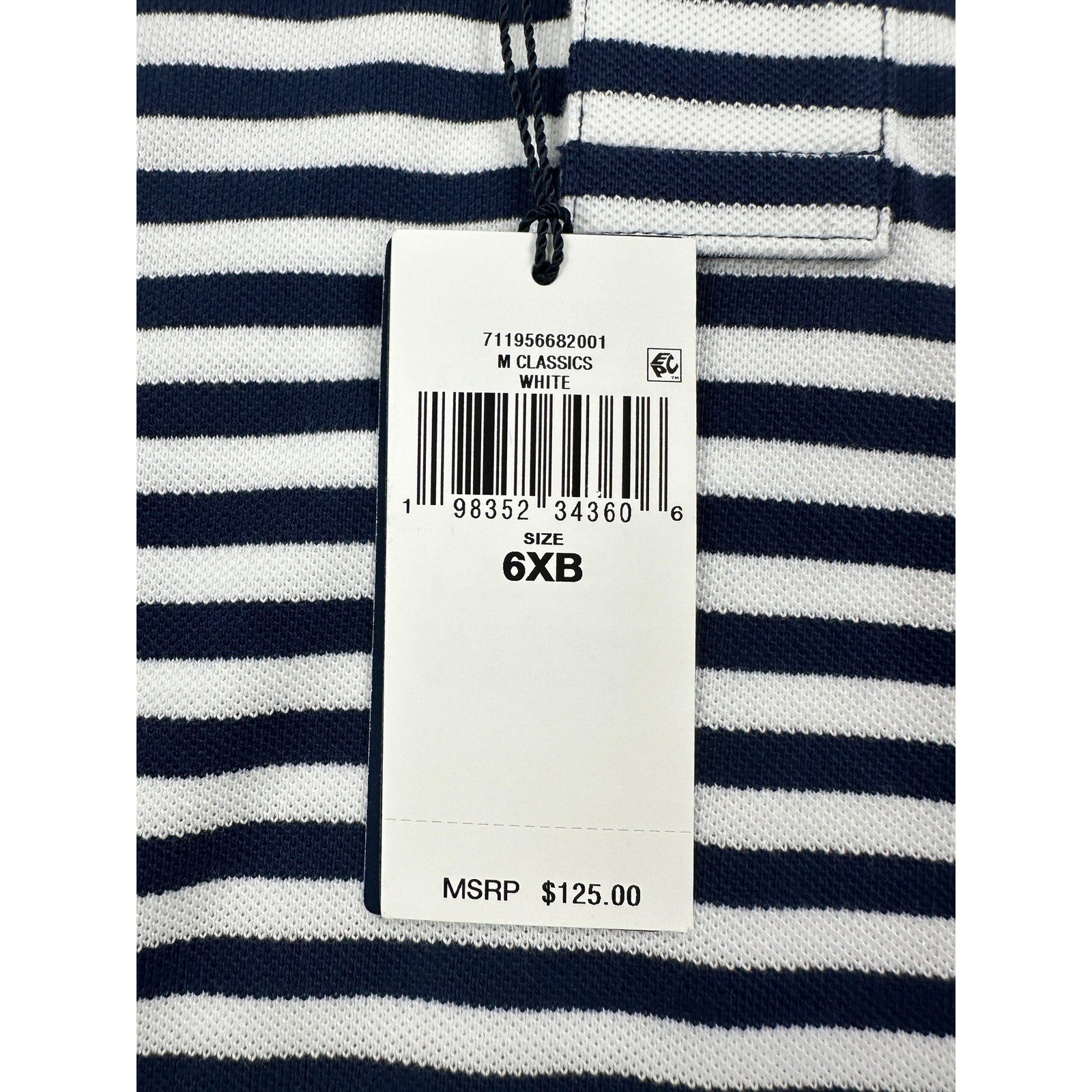 Polo Ralph Lauren Classic Fit Striped Mesh Polo Navy White — 6XB