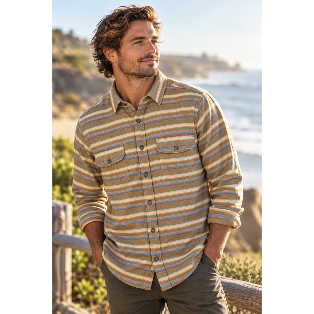 Vissla Central Coast Eco Flannel Long Sleeve Button Down Shirt — Size Medium // Preowned
