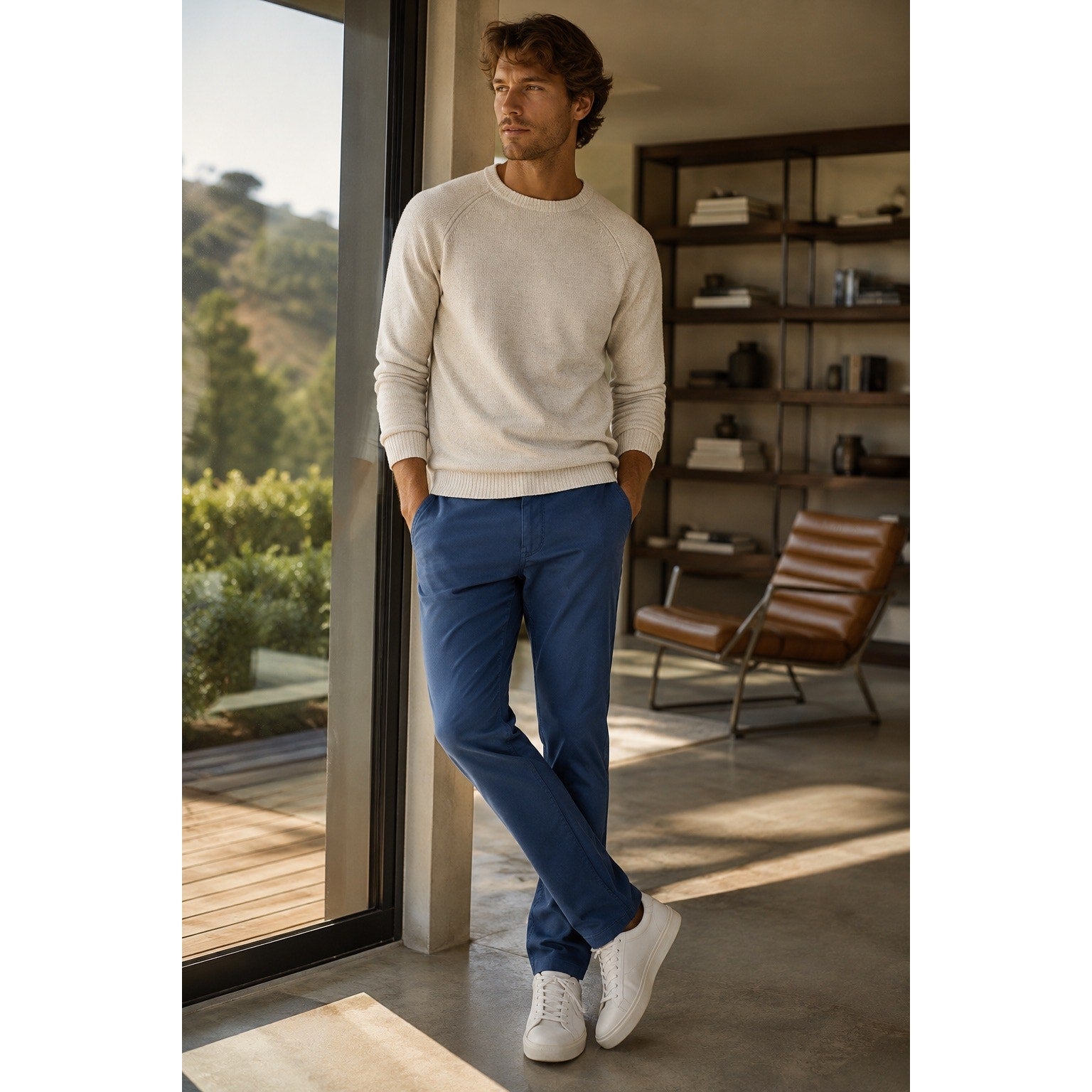 Redvanly Calvin Pull-On Chino Pants in Navy — Size XL x 32 // Preowned