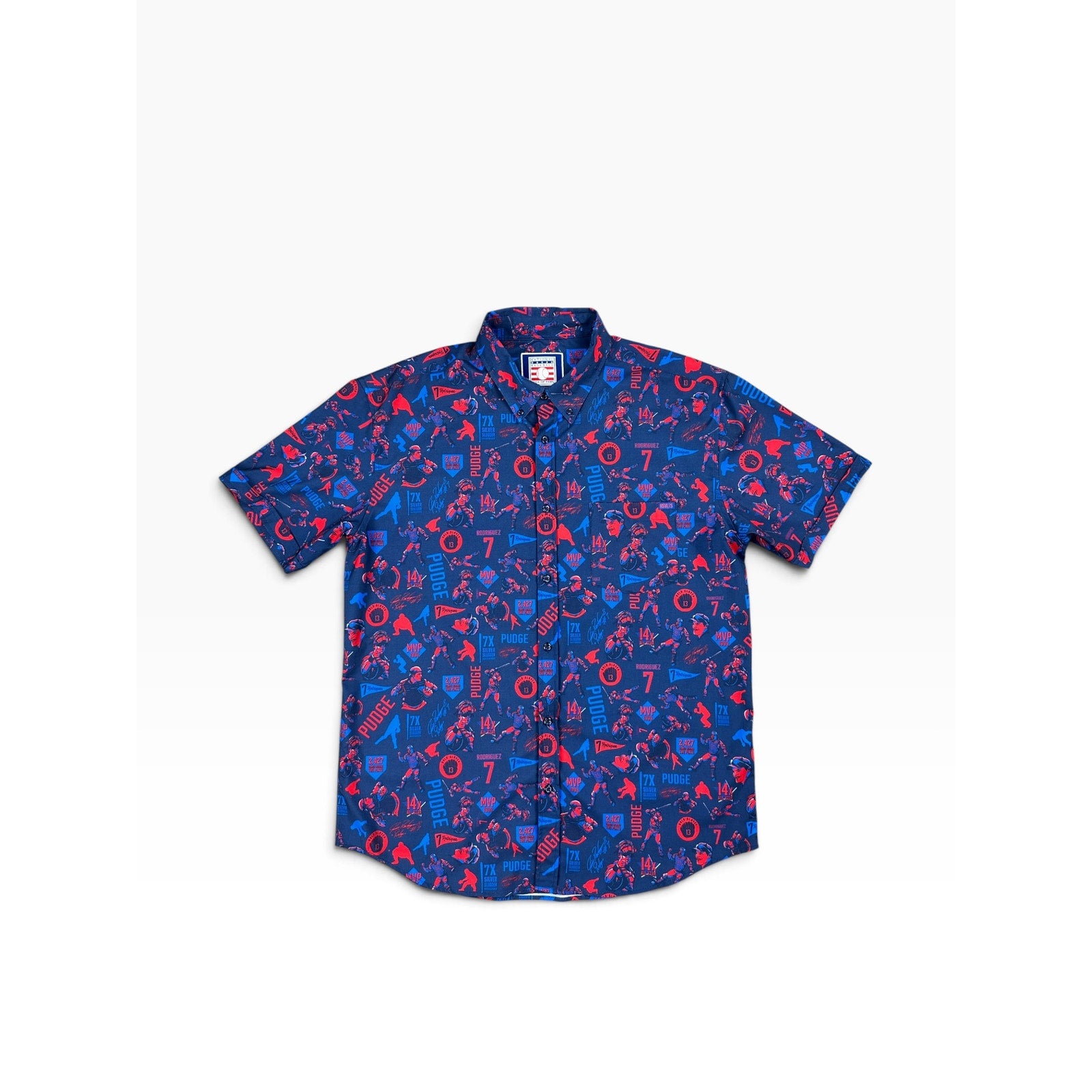 RSVLTS x National Baseball Hall of Fame Texas Rangers Ivan "Pudge" Rodriguez Shirt in Navy, Blue, Red — Size XL // Preowned