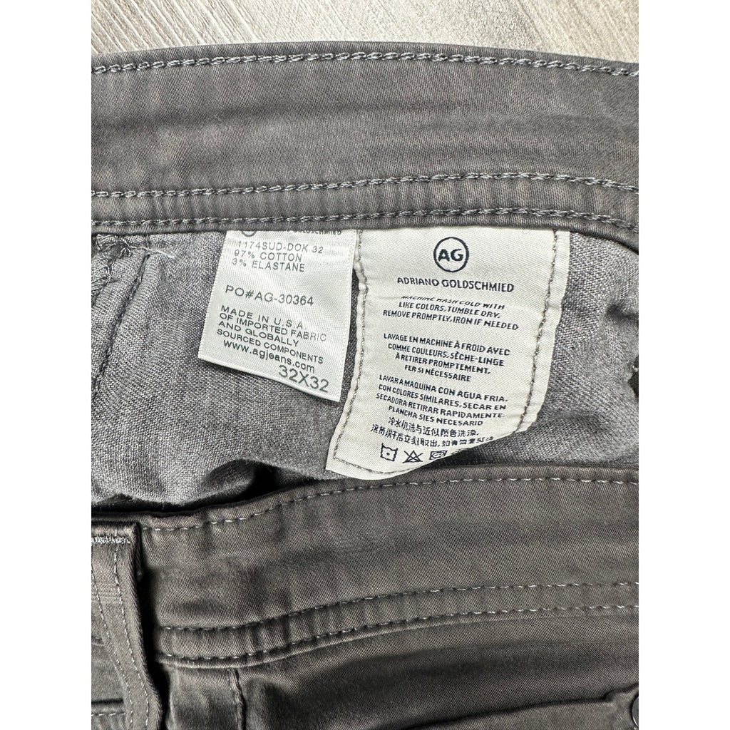 AG Adriano Goldschmied The Graduate Tailored Leg Sueded Stretch Sateen Chino Jeans — Size 32x32 // Preowned