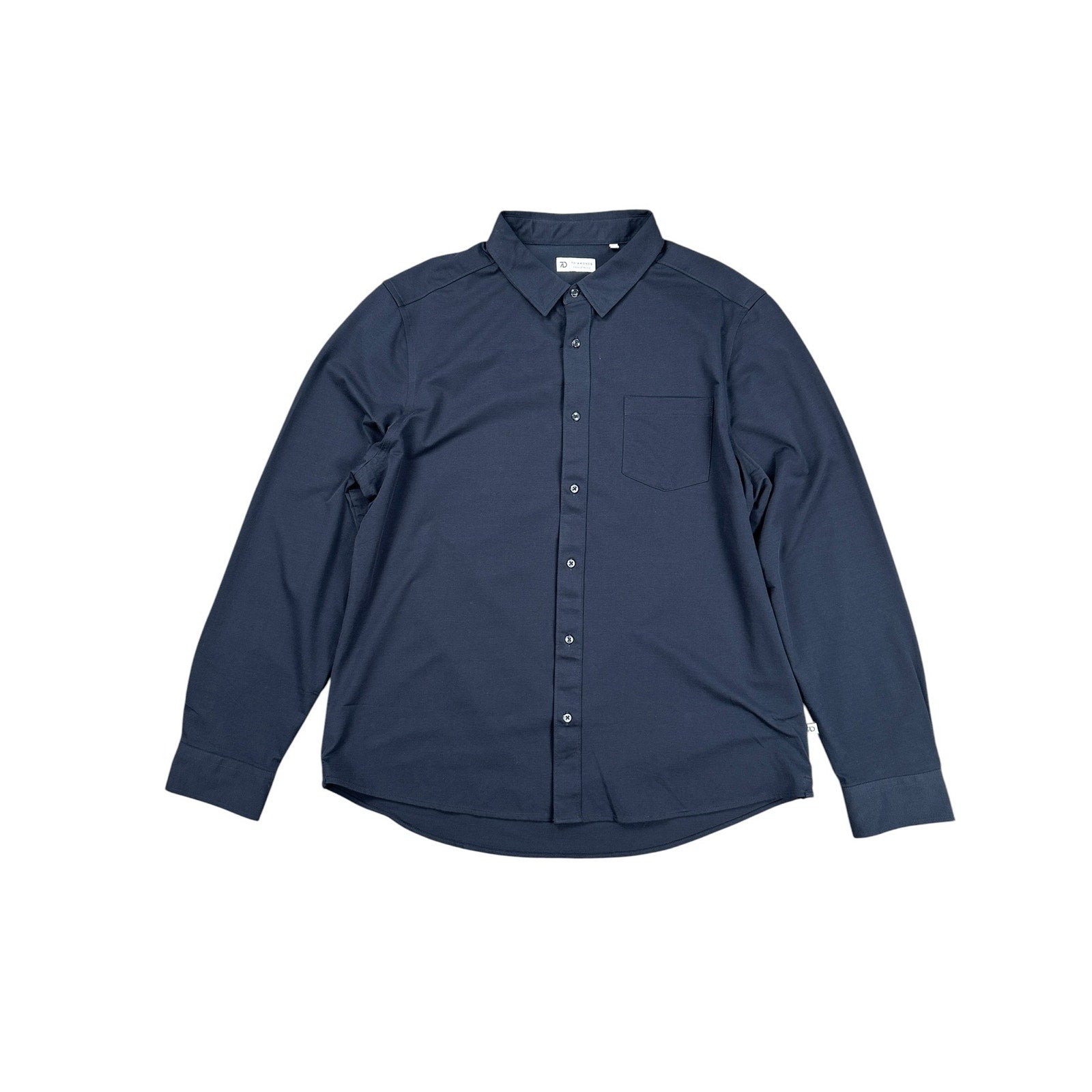 7 Diamonds 4-Way Stretch Oxford Long Sleeve Button Down in Navy — Size 2XL