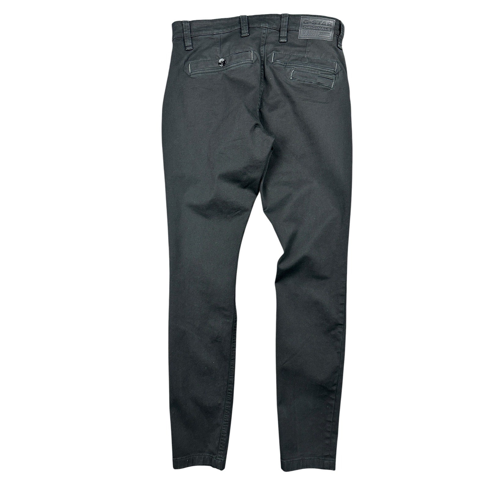 G-Star Raw Skinny Bracket Superstretch Twill Chino Pants in Dark Black — Size 33