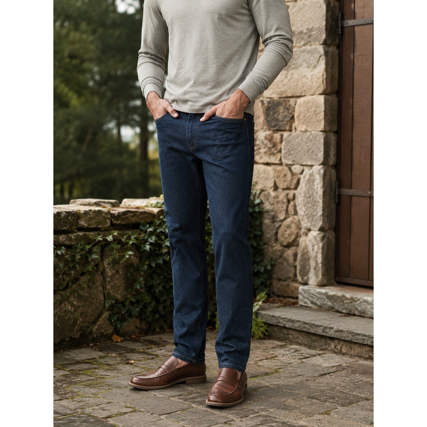 Peter Millar Crown Crafted Tailored Fit 2 Way Stretch 5 Pocket Jeans in Dark Indigo Blue — Size 44x32 // Preowned