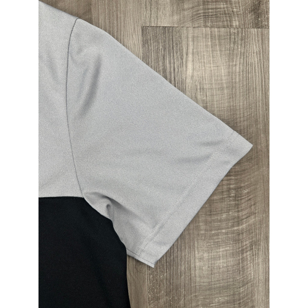 TravisMathew Real Treat Striped Stretch Golf Polo in Gray, Black, Purple — Size Large // Preowned