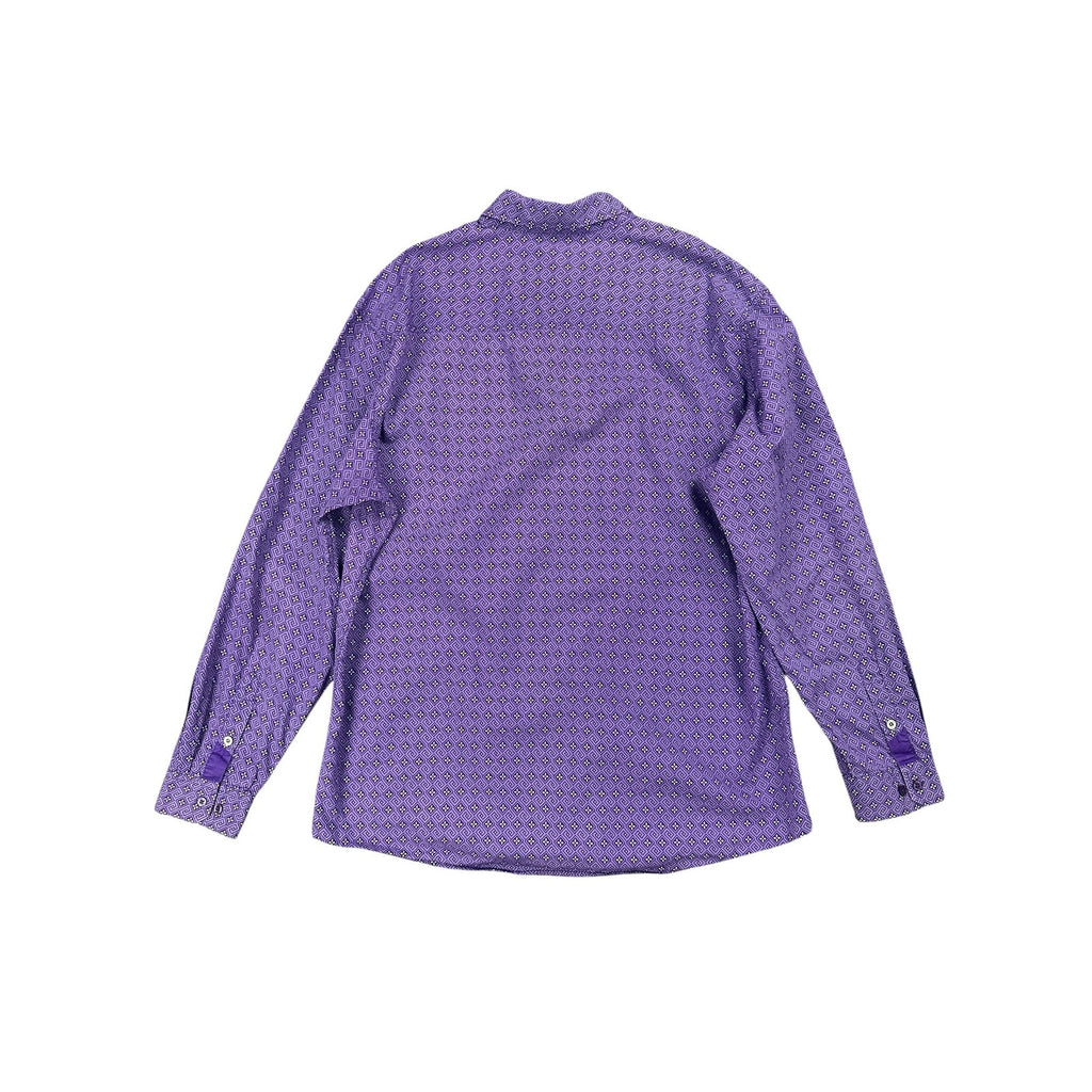 Cinch Modern Fit Geo Print Western Long Sleeve Button Down in Purple and White — Size 2XL // Preowned