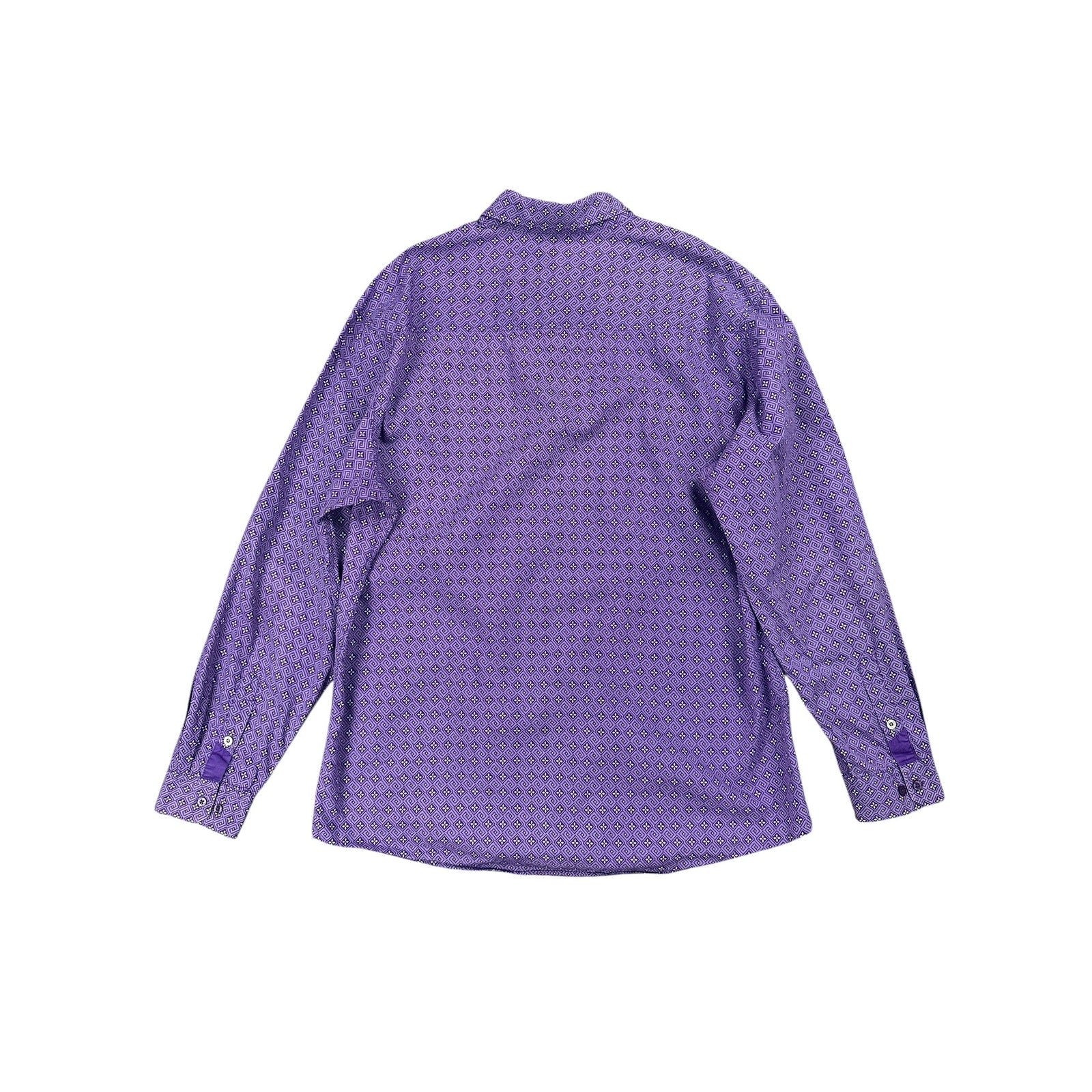 Cinch Modern Fit Geo Print Western Long Sleeve Button Down in Purple and White — Size 2XL // Preowned