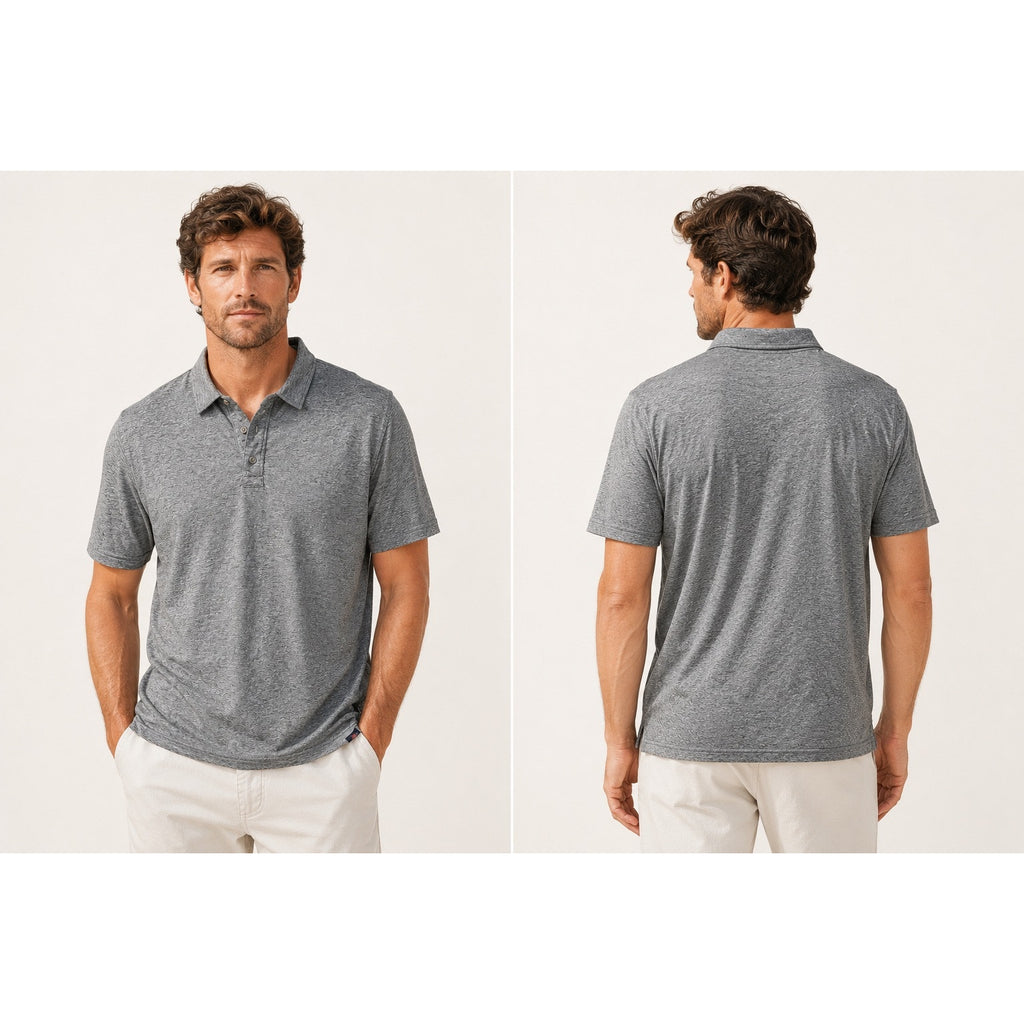 Faherty Cloud Cotton Polo in Heather Gray — Size XL // Preowned