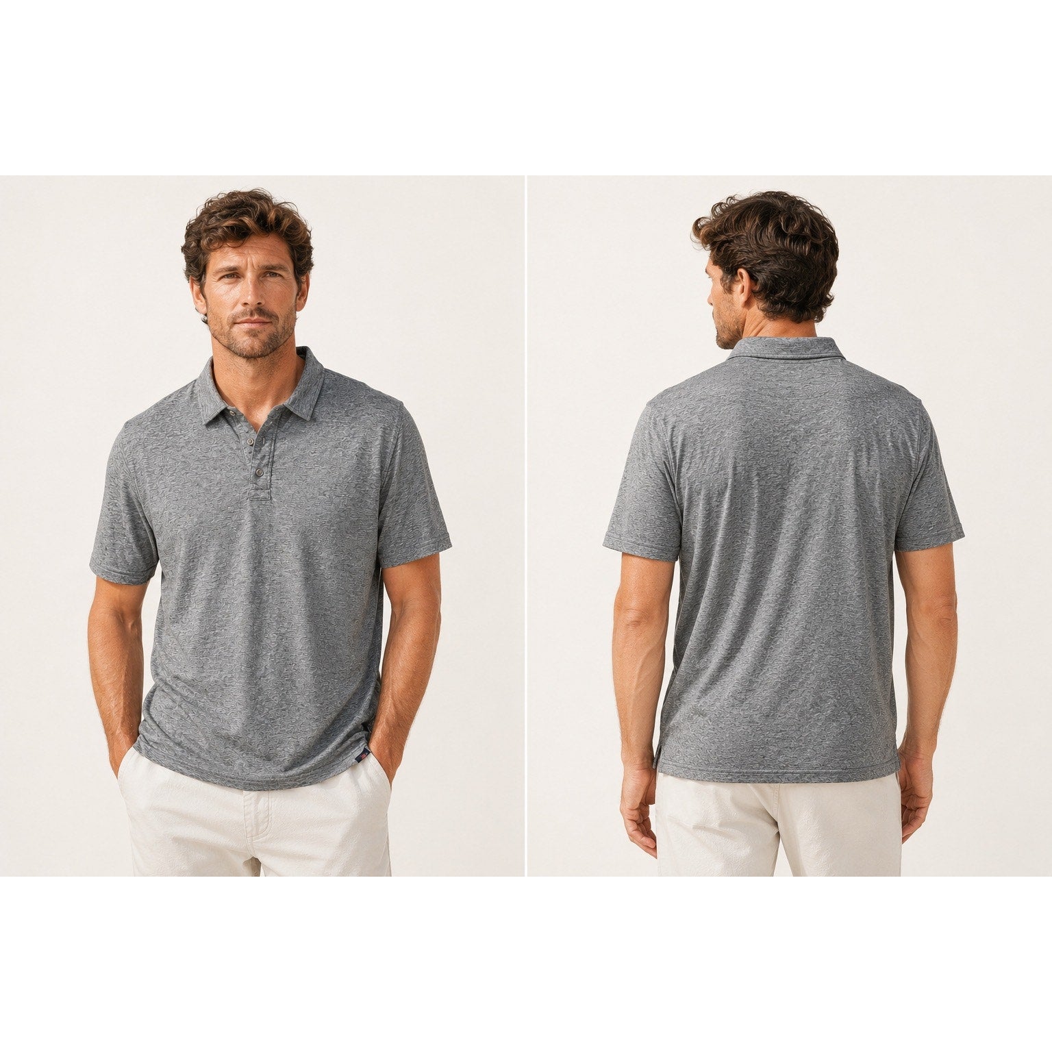 Faherty Cloud Cotton Polo in Heather Gray — Size XL // Preowned