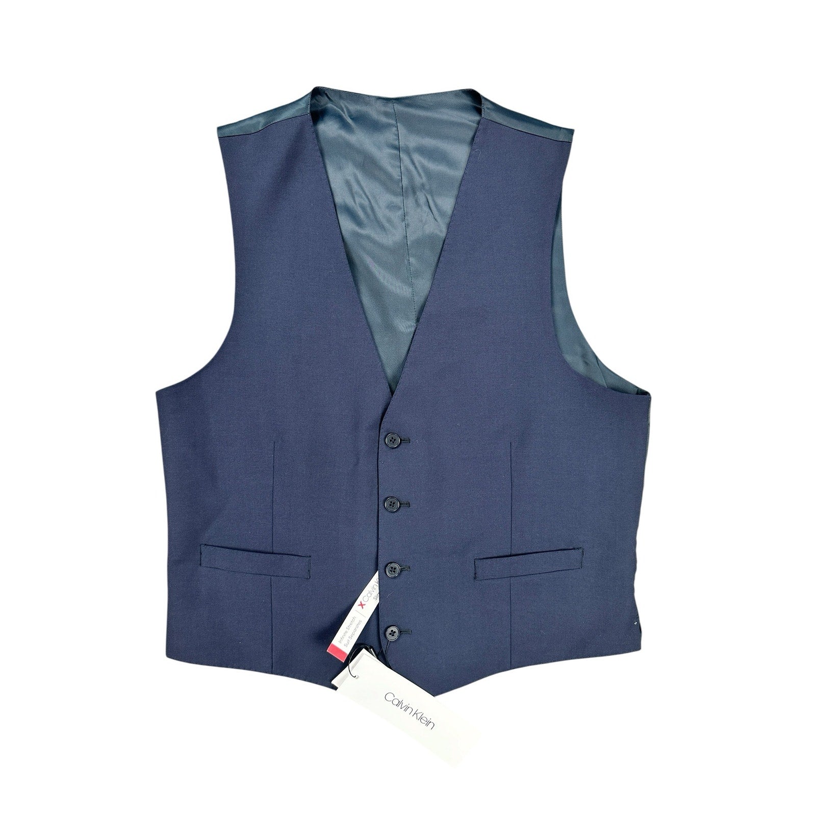 Calvin Klein X Slim Fit Infinite Stretch Vest in Navy — Size Medium