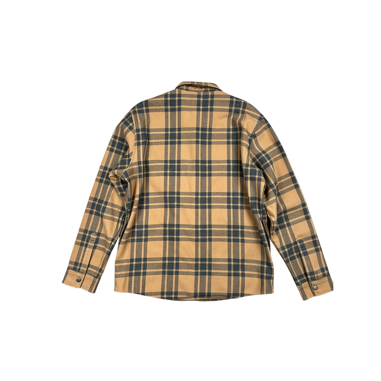 Vuori Range Flannel Shirt Jacket in Tan, Black — Size XL // Preowned