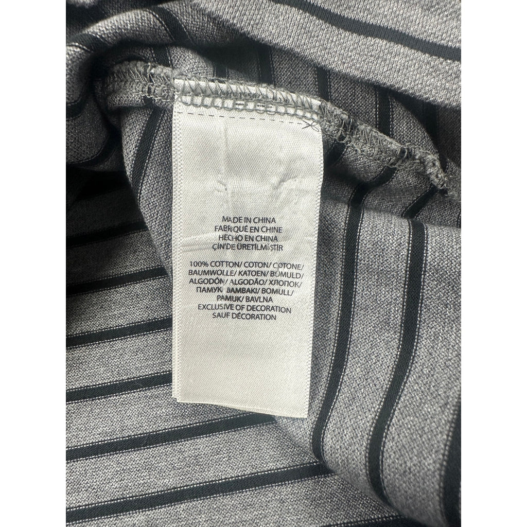 Polo Ralph Lauren Classic Fit Striped Mesh Knit Polo in Gray and Black — Size Large // Preowned