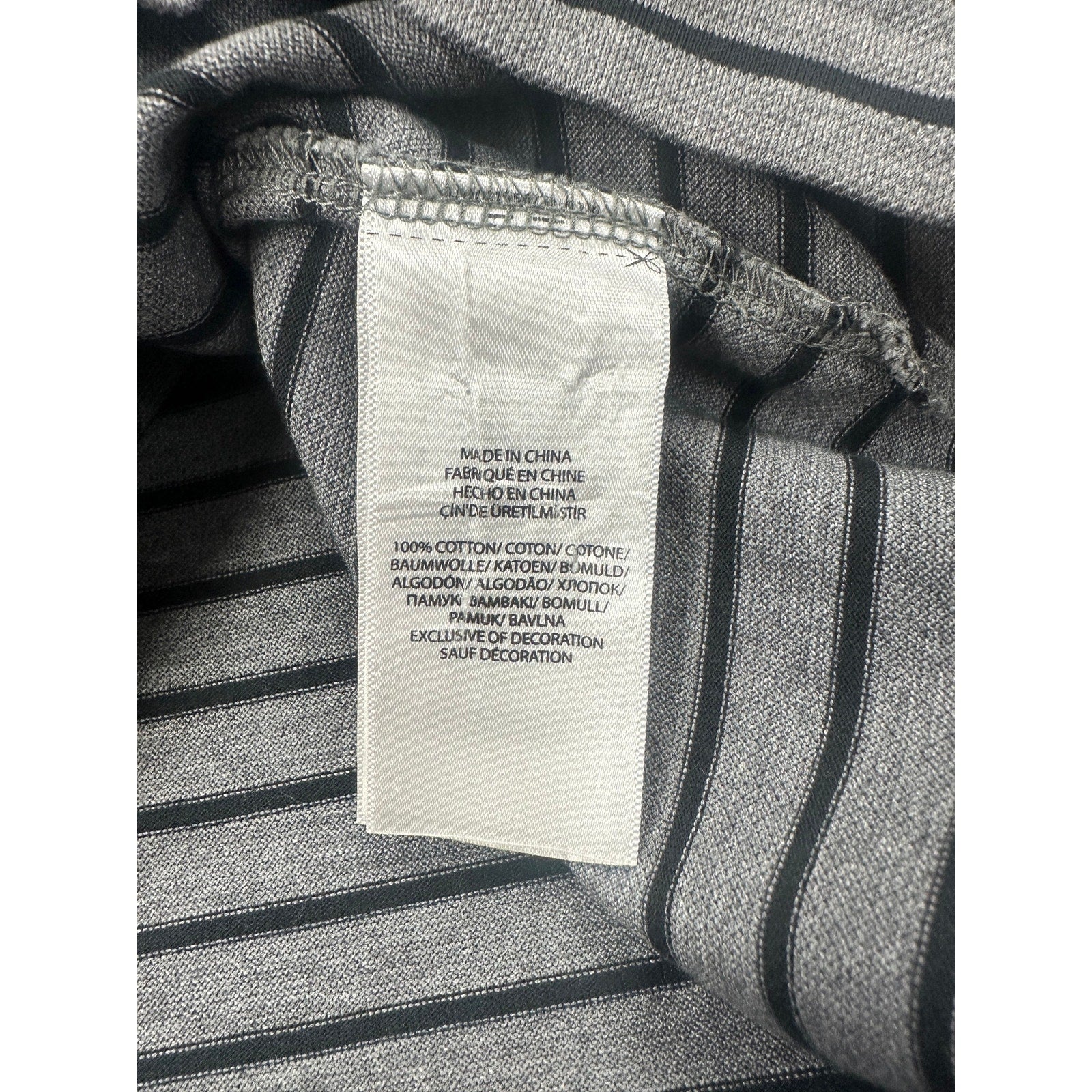 Polo Ralph Lauren Classic Fit Striped Mesh Knit Polo in Gray and Black — Size Large // Preowned