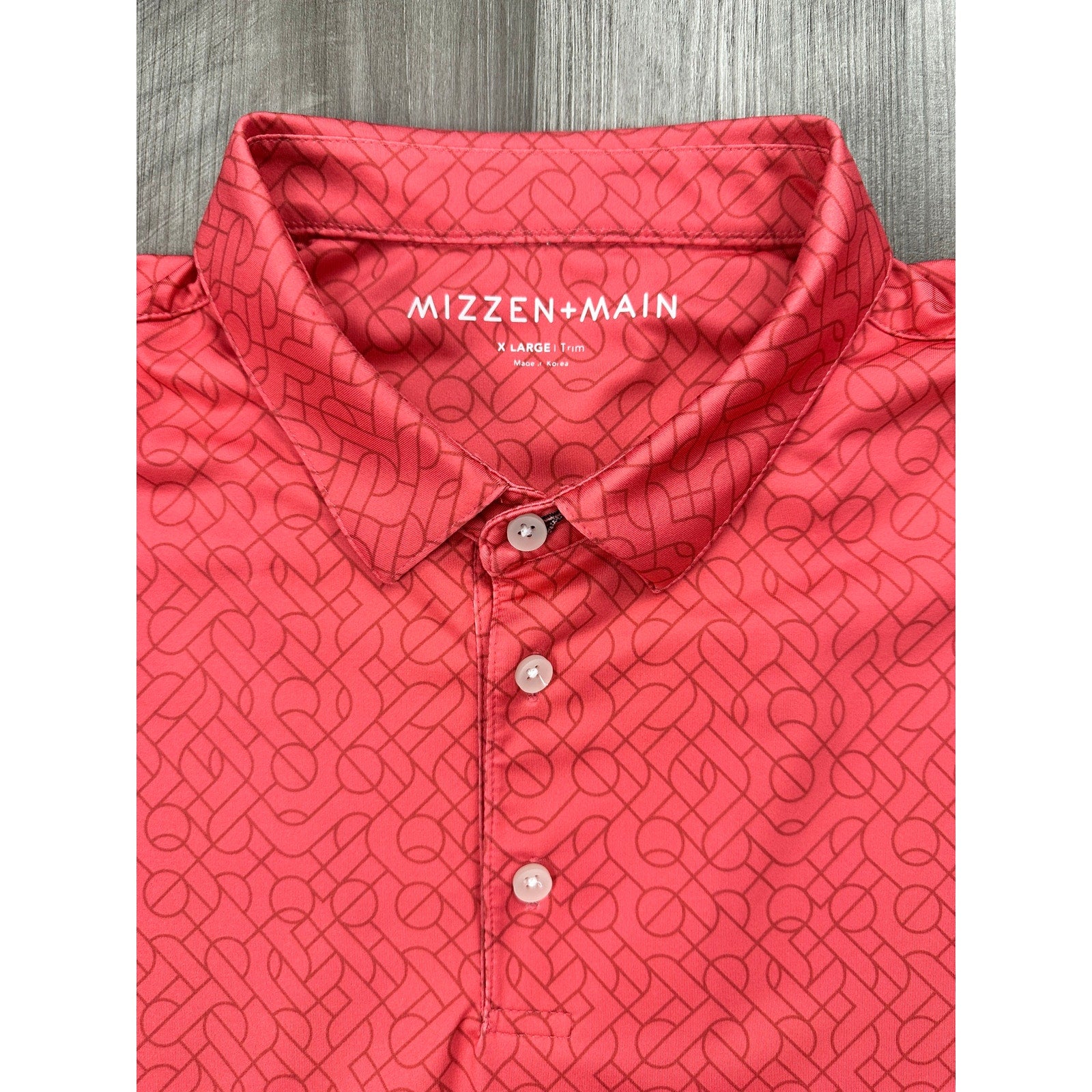 Mizzen+Main Versa Trim Fit 4-Way Stretch Polo in Coral — Size XL // Preowned