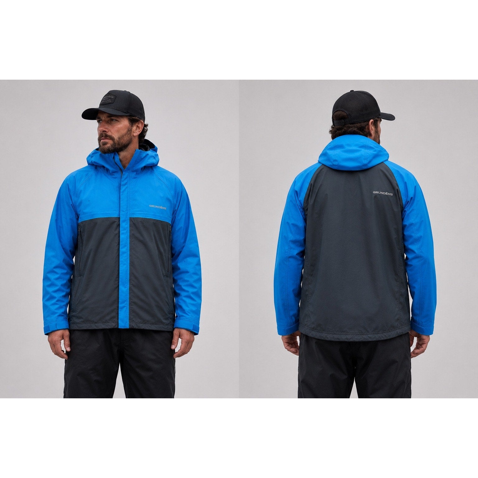 Grundens Trident Ripstop Hooded Jacket in Coastal Blue — Size Medium