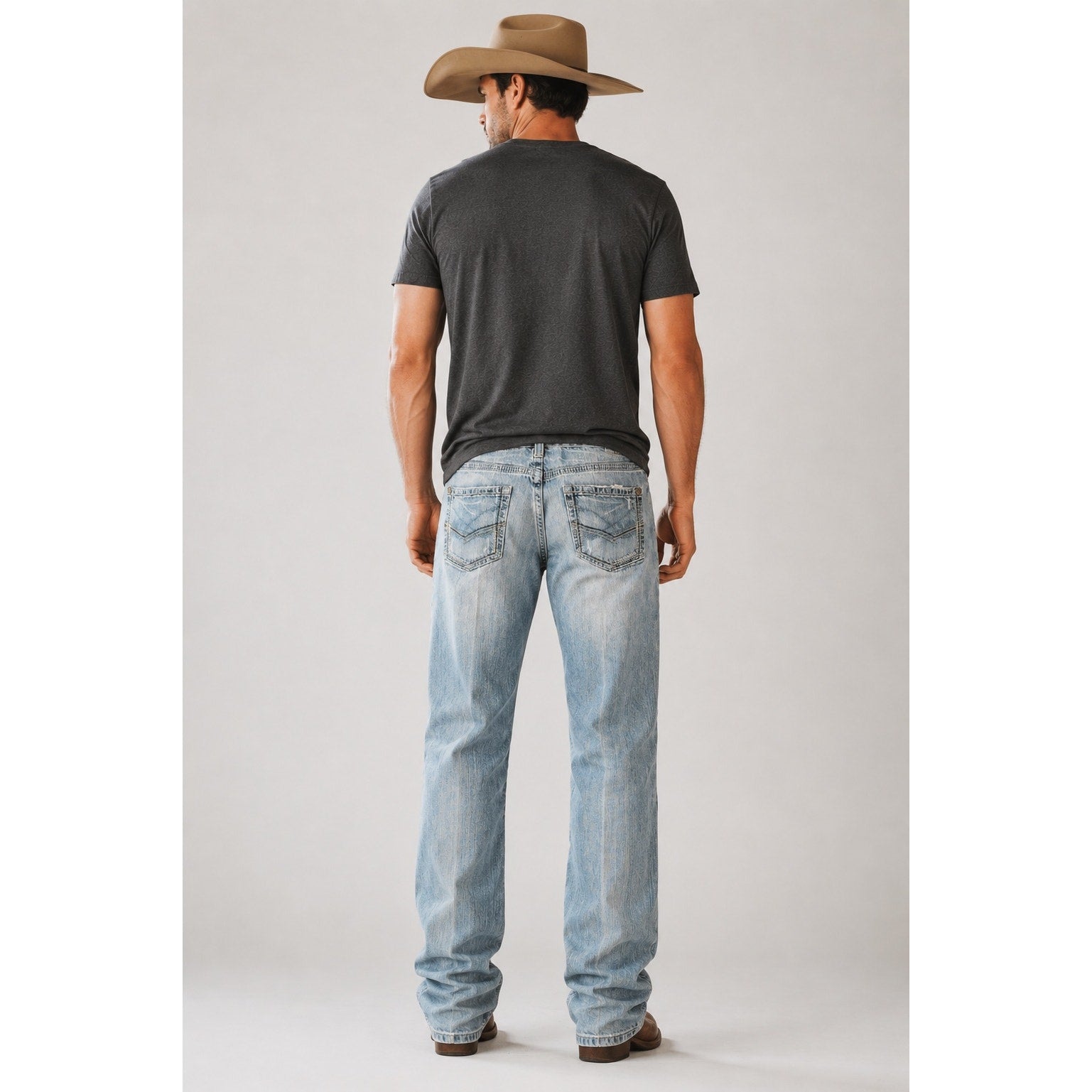 Ariat M5 Straight Gambler Stackable Light Wash Jeans — 34x36