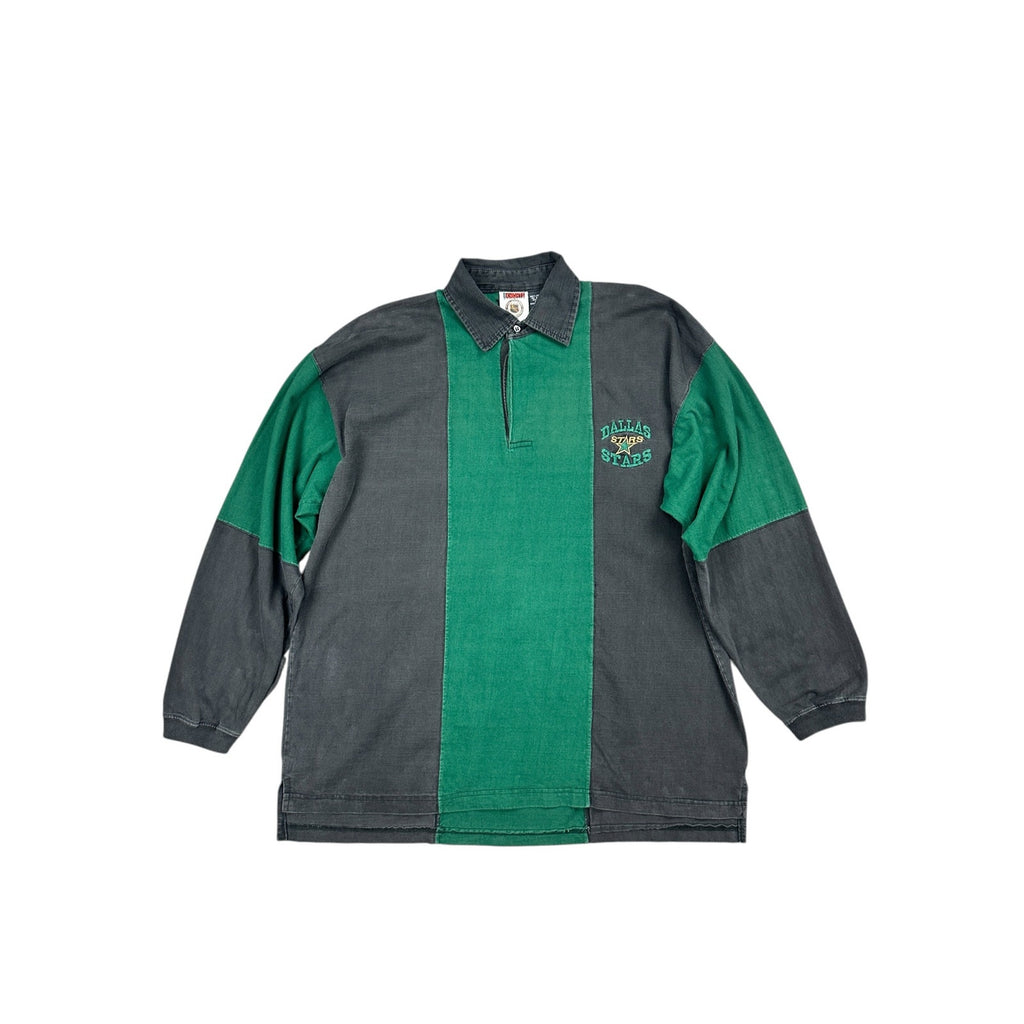 Iron Knights Apparel Vintage Dallas Stars Vertical Rugby Stripe Long Sleeve Polo — Size XL // Preowned