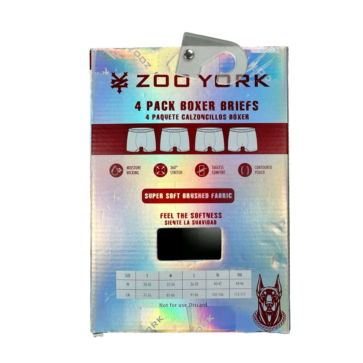Zoo York Super Soft Brushed Performance Boxer Briefs - 4 Pack — Size Large