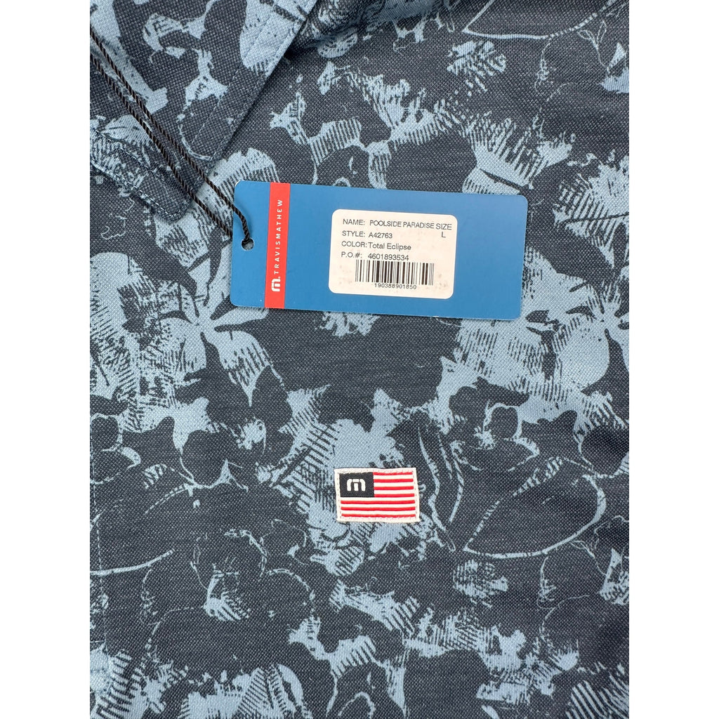 Travis Mathew Poolside Paradise Performance Jersey Golf Polo in Total Eclipse — Size Large