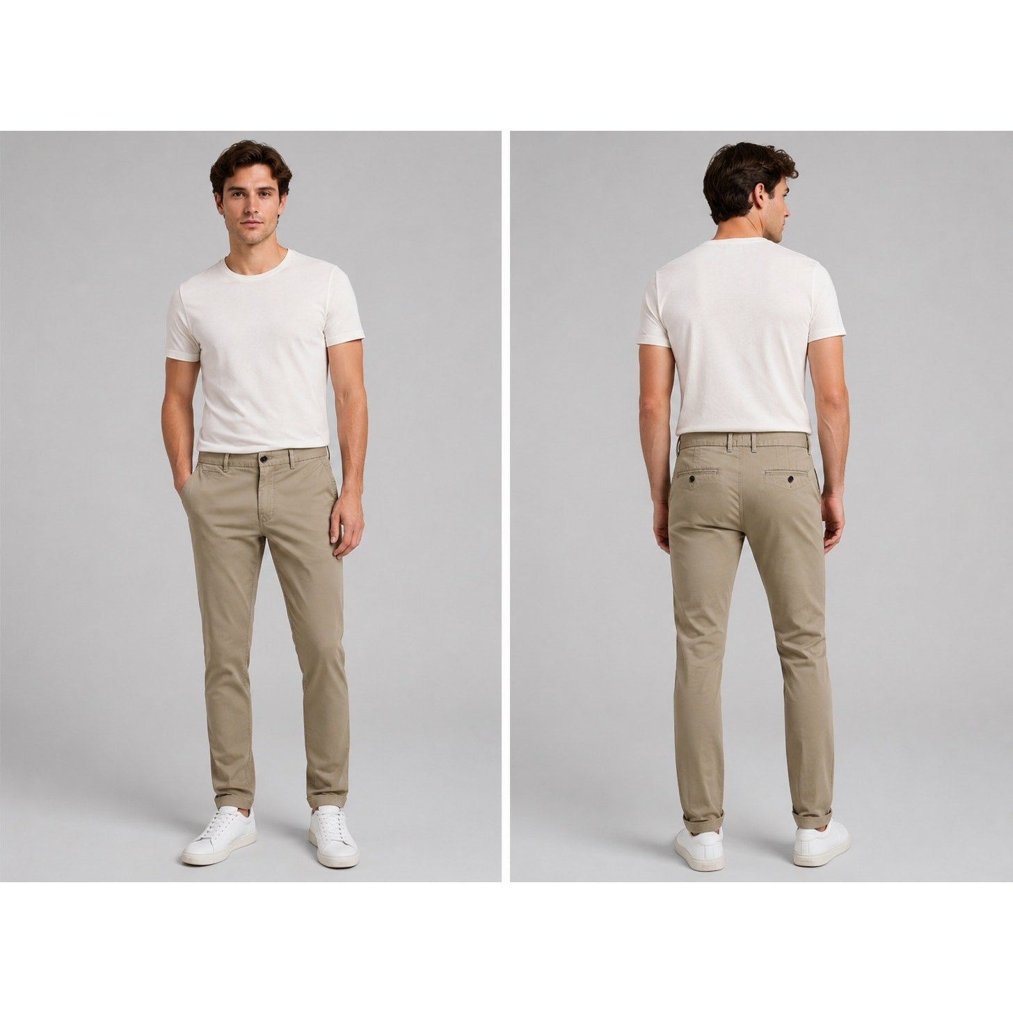 Perk Feel Good Slim Fit Stretch Chinos in Dark Khaki — Size 33x30 // Preowned