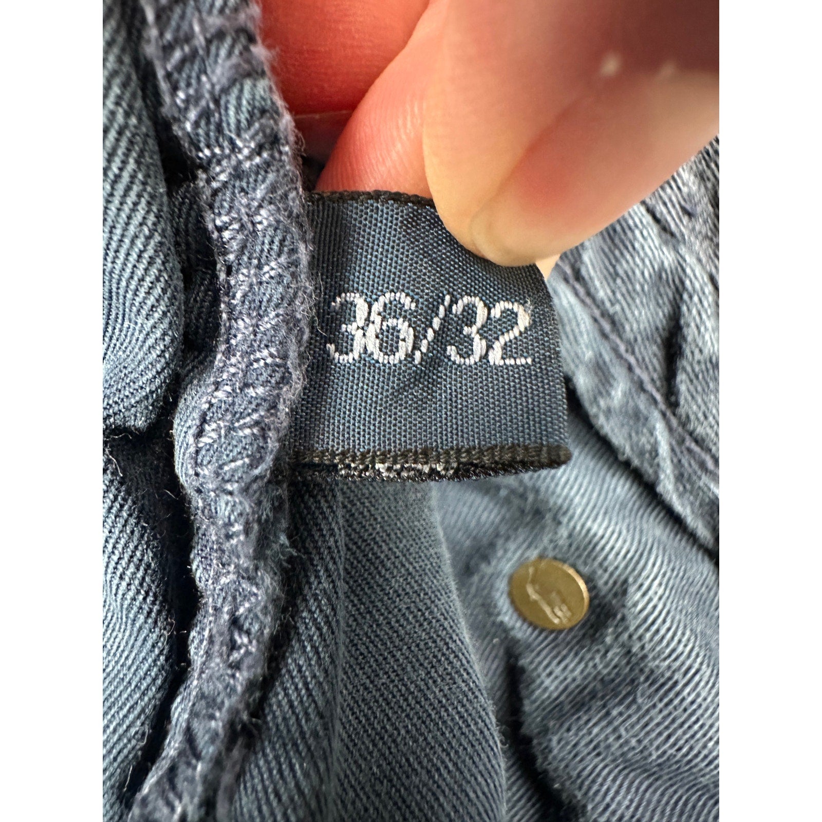 Polo Ralph Lauren Vintage Flying Pheasant Motif Embroidered Pocket Chino Pants in Navy — Size 36x32 // Preowned