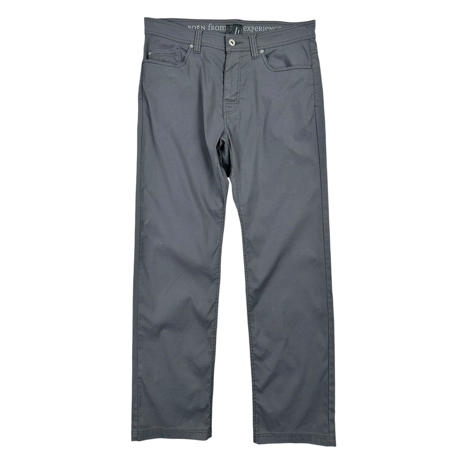 Prana Brion 5 Pocket Slim Fit Performance Pants in Charcoal Grey — Size 34x32 // Preowned