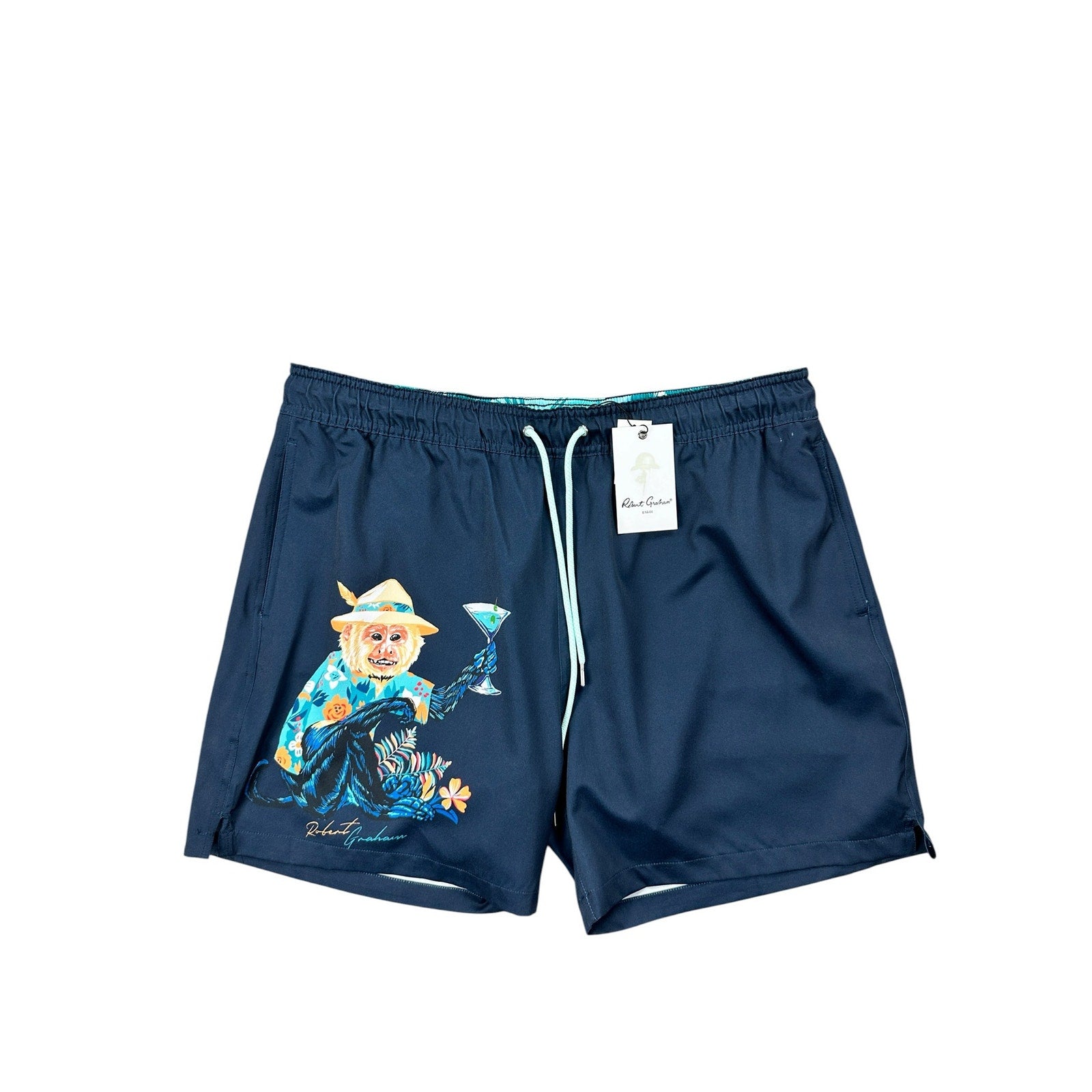 Robert Graham Vacation Monkey Swim Trunks — Size XL