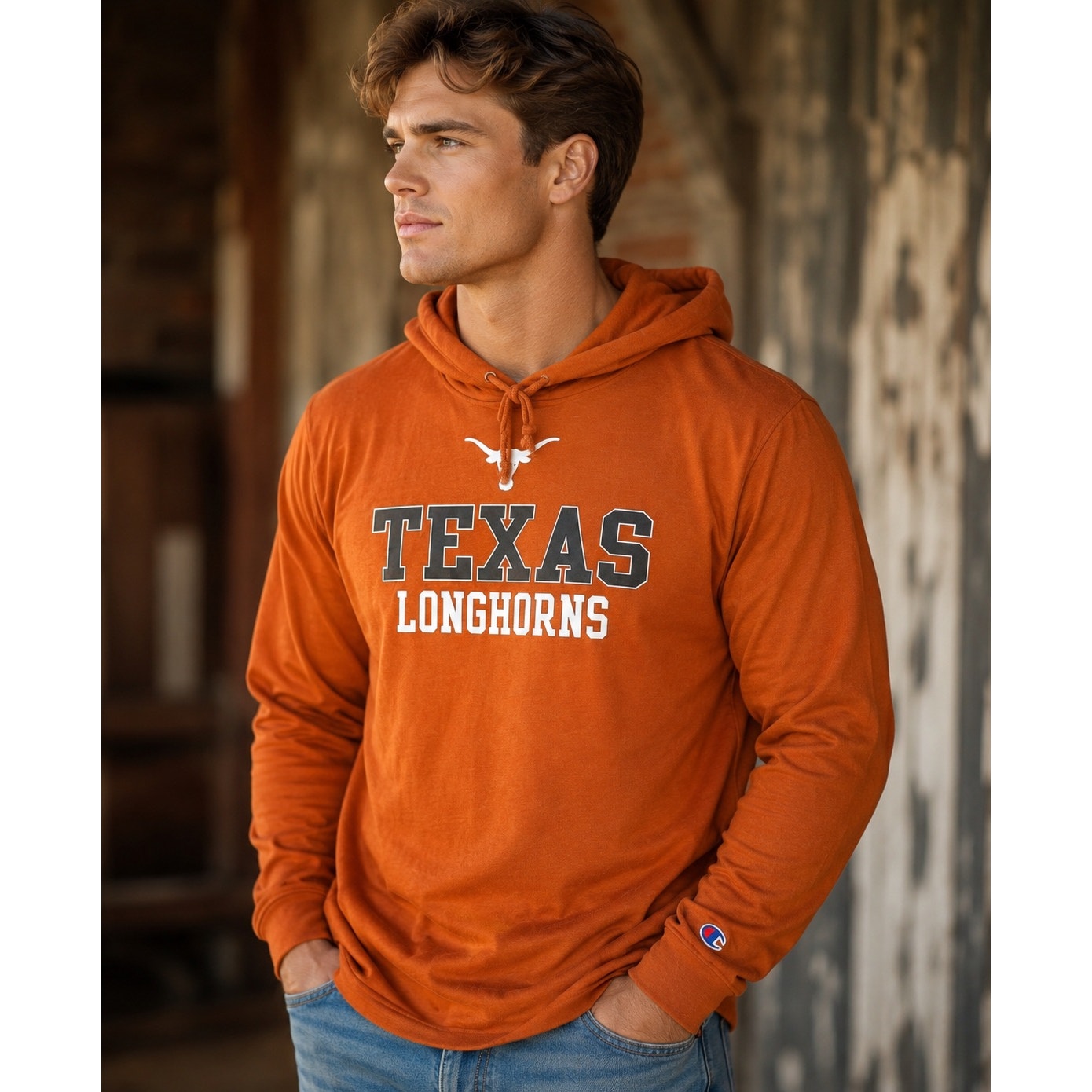 Texas Longhorns Champion Power Long Sleeve Hooded Tee - 2XL