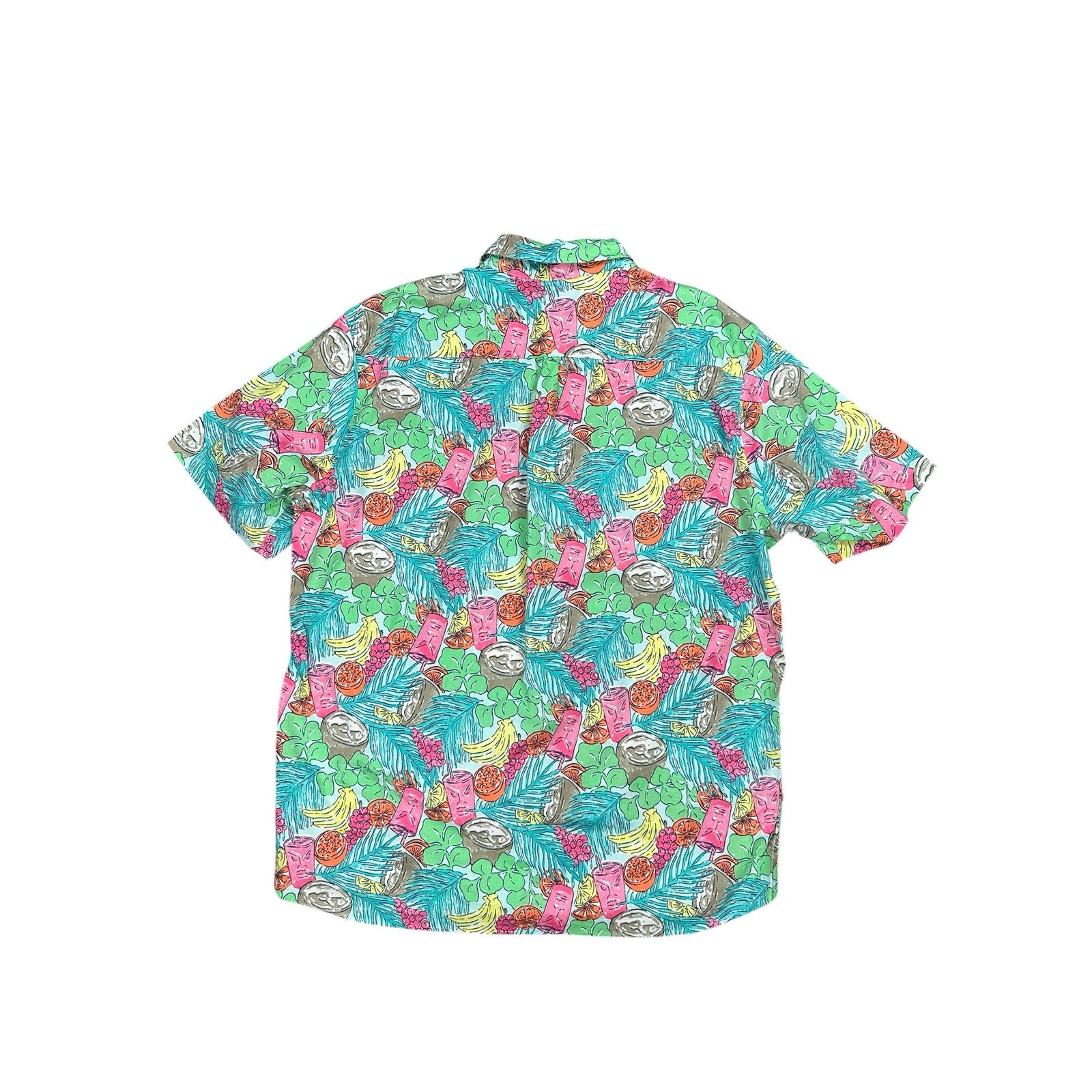 Vineyard Vines Tropical Classic Fit Short Sleeve Murray Shirt in Green, Pink, Blue, Yellow, Orange, Brown, White — Size XL // Preowned