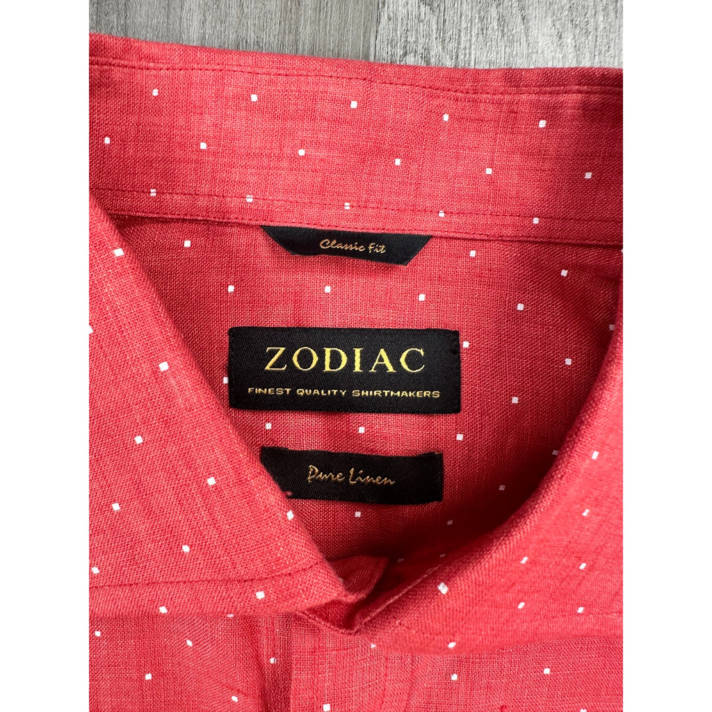 Zodiac Praiano Pure Linen Classic Fit Long Sleeve Shirt — Size 40/15.75 (Medium) // Preowned