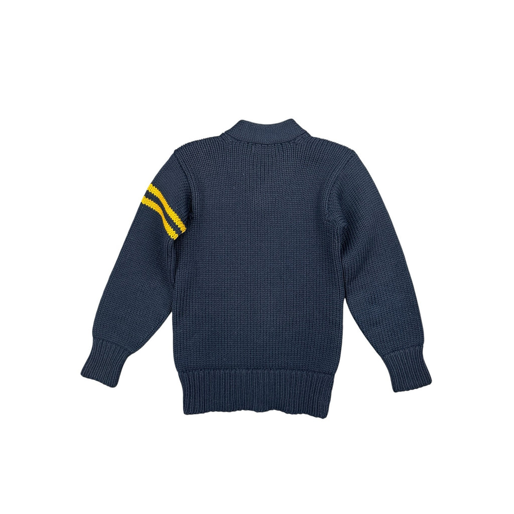 Bradley Knit Wear Vintage 1920s-30s Wool Shawl Collar Striped Varsity Athletic Sweater — Size Small // Preowned