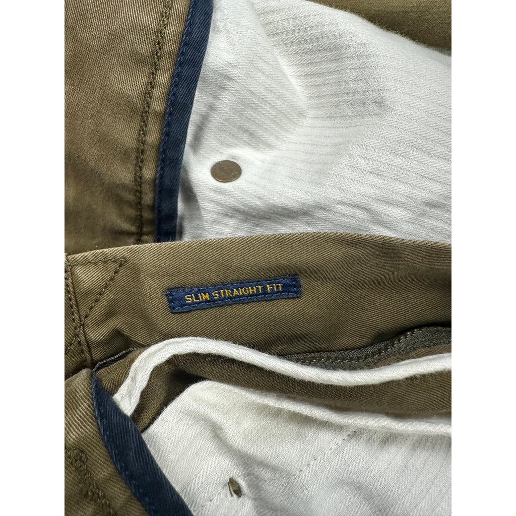 Polo Ralph Lauren Slim Straight Fit Chino Jeans in Olive Khaki — Size 34x32 // Preowned
