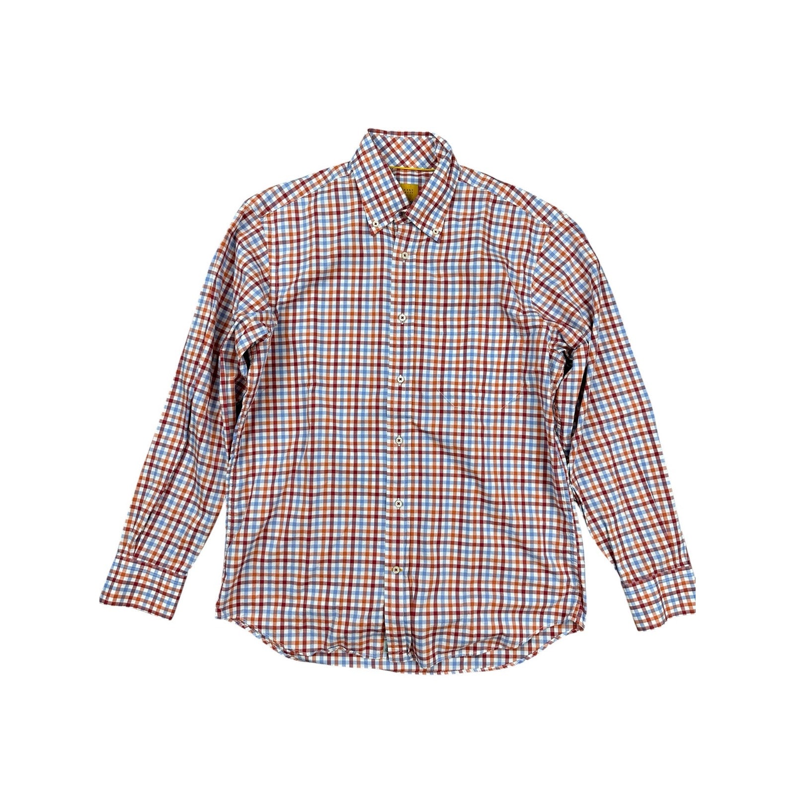 Robert Talbott Caramel Checkered Long Sleeve Button Down - Medium