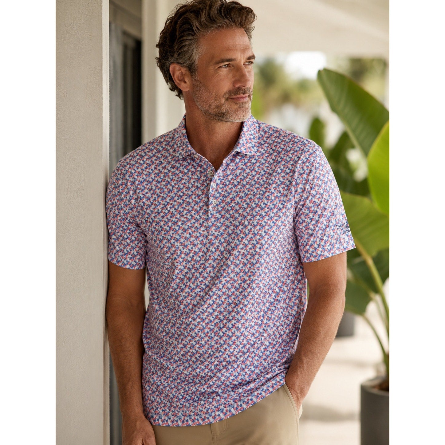 Johnnie-O Royal Palm Performance Golf Polo in Malibu Red with Desert Willow Golf Resort Monogram — Size 2XL // Preowned