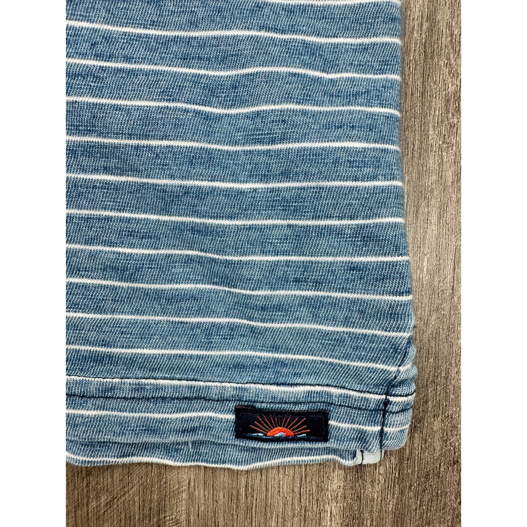 Faherty Indigo Dyed Striped Polo — Size Medium // Preowned
