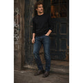 AG Adriano Goldschmied The Matchbox Slim Straight Jeans in Dark Blue Stone Wash — Size 40 // Preowned