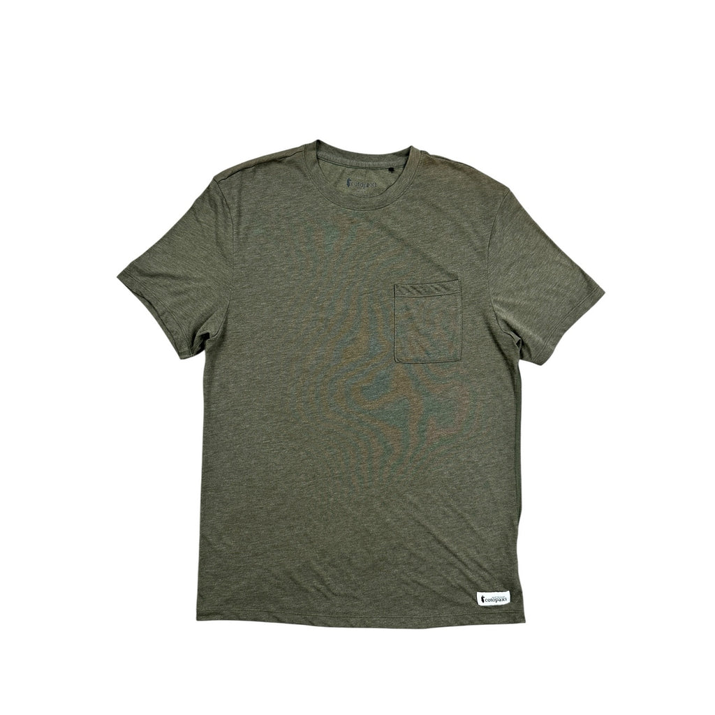 Cotopaxi Paseo Travel Pocket Tee in Olive Green — Size Medium // Preowned