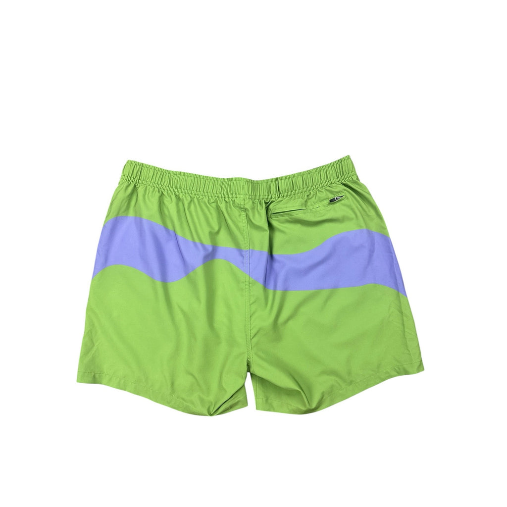 Bear Bottom Current 5.5" Stretch Swim Trunk in Green and Purple — Size 2XL // Preowned