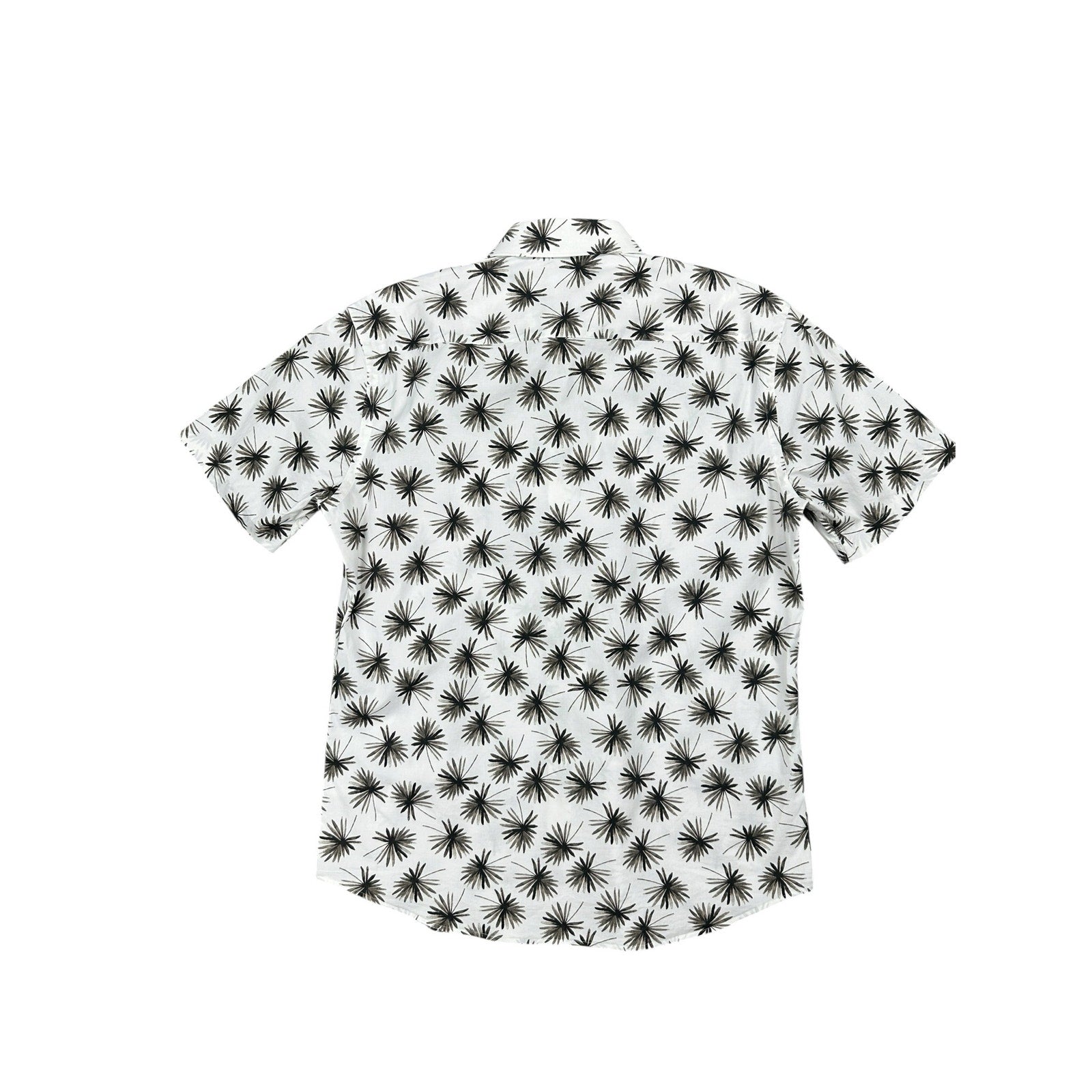 Bugatchi Comfort Stretch Shaped Fit Short Sleeve Shirt in Olive — Size Medium // Preowned