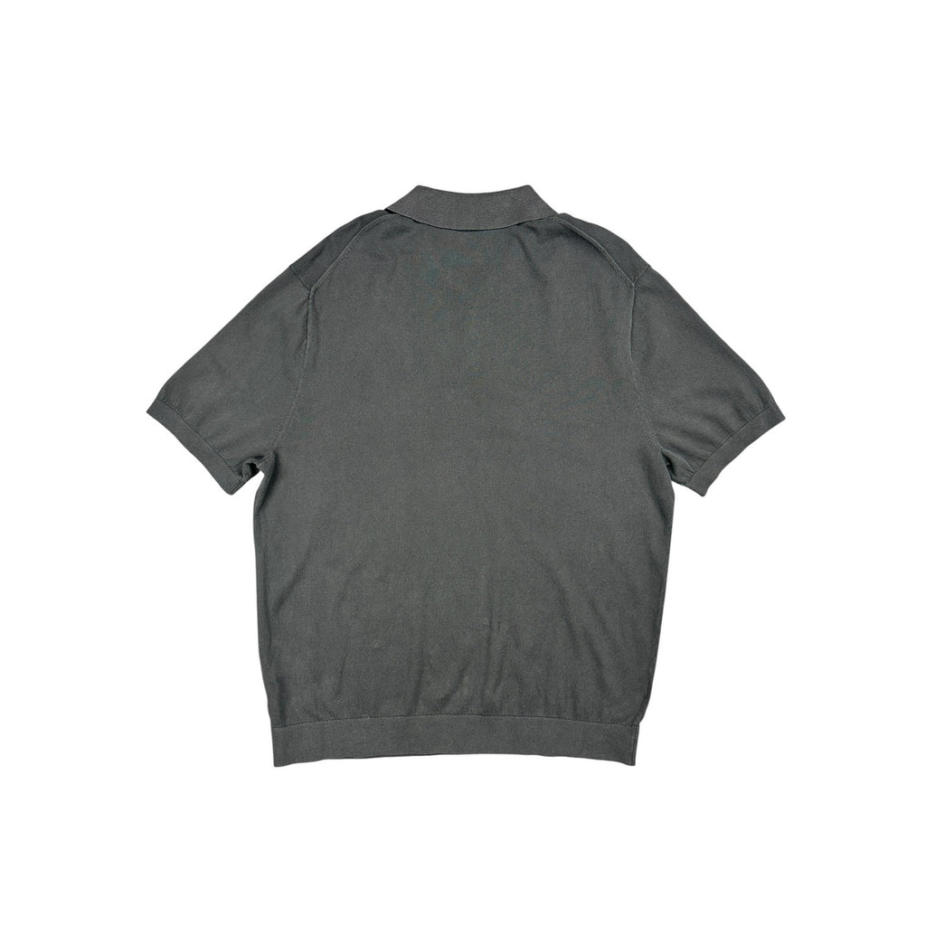 Madewell Garment Dyed Three Button Polo Sweater in Charcoal — Size XL // Preowned