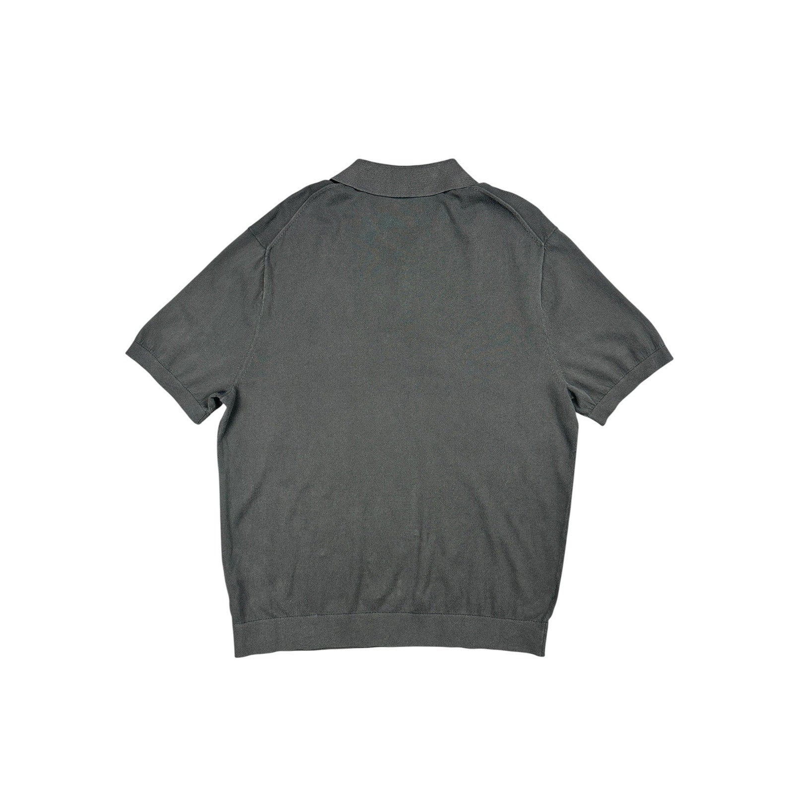 Madewell Garment Dyed Three Button Polo Sweater in Charcoal — Size XL // Preowned