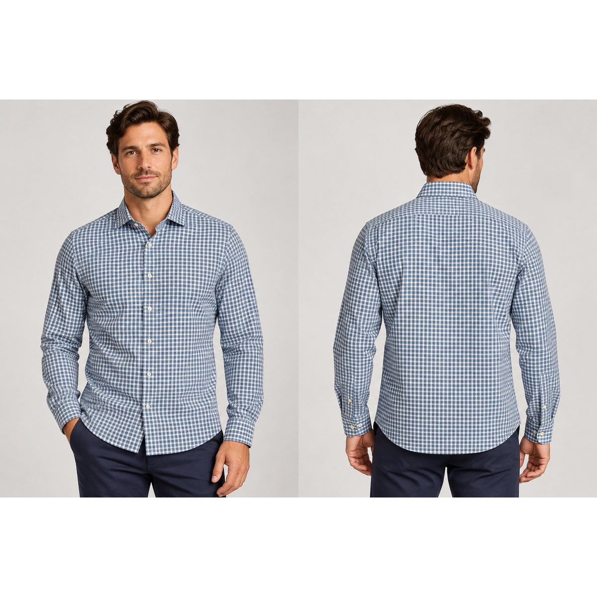 Mizzen+Main Leeward Performance Trim Fit Checkered Long Sleeve Button Down Shirt — Size 2XL // Preowned