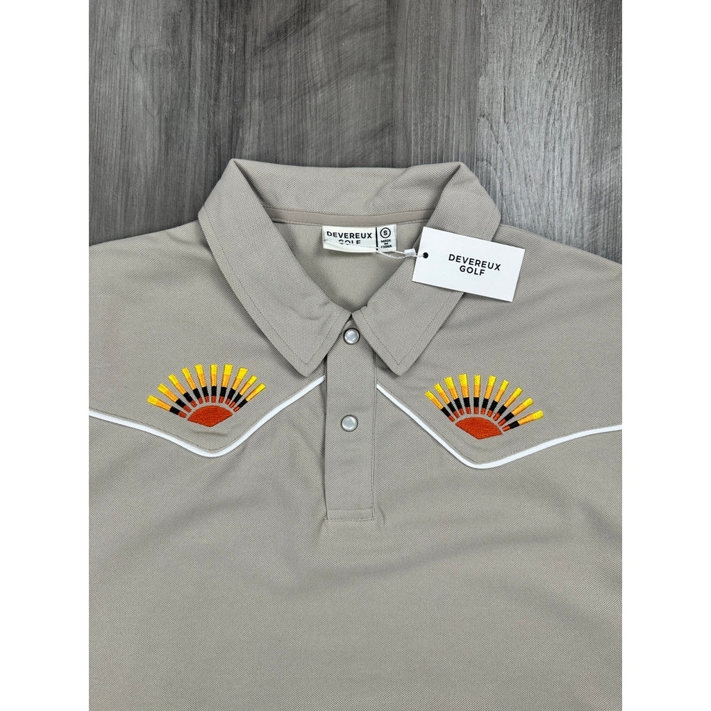 Devereux Golf High Noon Western Performance Pearl Snap Polo — Size Small