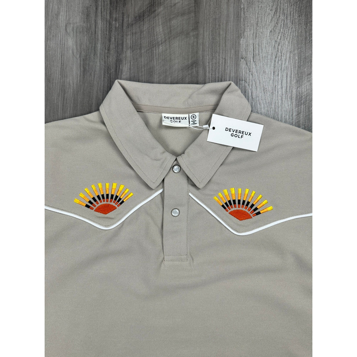 Devereux Golf High Noon Western Performance Pearl Snap Polo — Size Small
