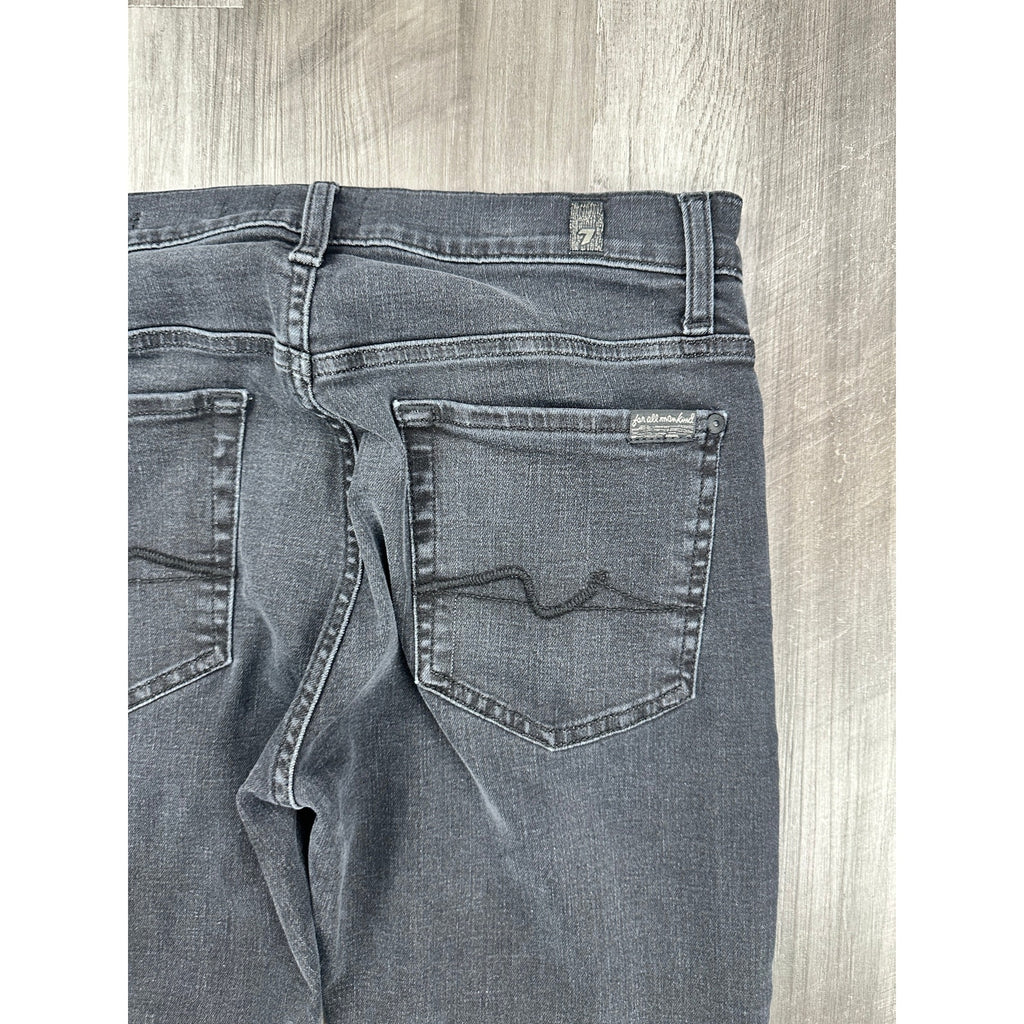 7 For All Mankind Paxtyn Skinny Jean in Black — Size 32 // Preowned