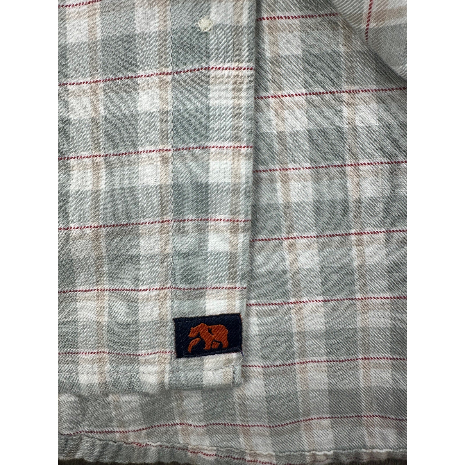 The Normal Brand Plaid Long Sleeve Button Down in Gray Tan Red and White — Size XL // Preowned